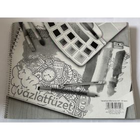 Vázlatfüzet B/4 120g spirálozott félfamentes 30 lapos