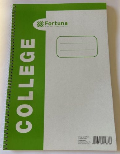 Spirálfüzet FORTUNA College A/4 70 lapos sima UTOLSÓ DARAB