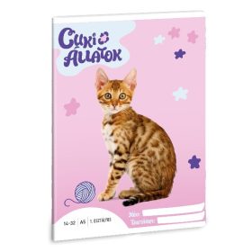   Füzet vonalas ARS UNA A/5 32 lapos 14-32 1. osztályos Cuki-Bengáli macska