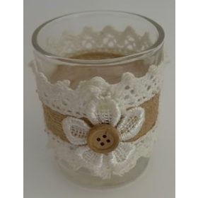   Mécsestartó üveg virág minta csipkéből 6,5 cm UTOLSÓ DARABOK