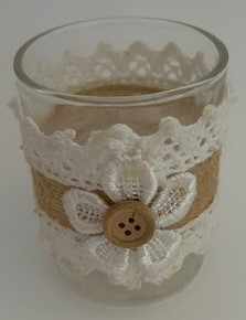 Mécsestartó üveg virág minta csipkéből 6,5 cm UTOLSÓ DARABOK