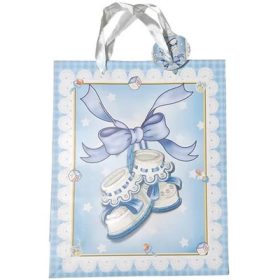   Dísztasak/ajándéktasak 3D baby világoskék kiscipős KIFUTÓ TERMÉK