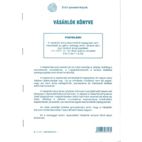 Vásárlók könyve B. 11-1/V A/4 25x3 lapos álló 