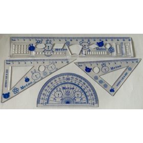 Vonalzókészlet műanyag 4 db-os KIFUTÓ TERMÉK