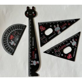 Vonalzókészlet műanyag 4 db-os KIFUTÓ TERMÉK