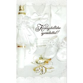   Képeslap Keresztelődre szeretettel! belső zsebbel, borítékkal  "CC" 11-06