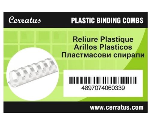 Iratspirál műanyag CERRATUS 25 mm fehér 1 db