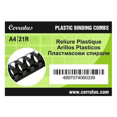 Iratspirál műanyag CERRATUS 8 mm fekete 1 db