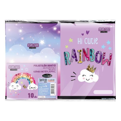 Füzetborító LIZZY CARD A/5 papírbetétes 10 db/csomag Stay Cute UTOLSÓ CSOMAG