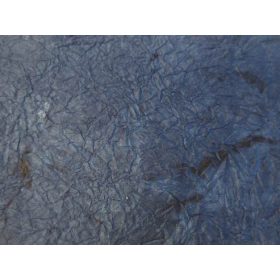   Merített papír gyűrt 80x60 cm középkék - fekete 1 ív KIFUTÓ TERMÉK