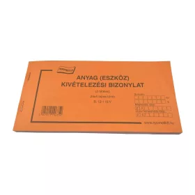   Anyag (eszköz) kivételezési bizonylat 25x4 lapos 2 tételes 200x100 mm UTOLSÓ DARAB