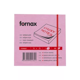   Jegyzettömb öntapadó, 75x75mm, 80lap, Fornax neon rózsaszín