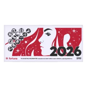   Asztali naptár FORTUNA TA24 álló fehér lapos holdfázissal 2026.