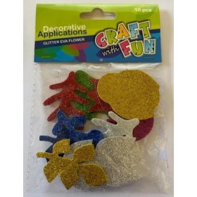   Kreatív öntapadós, csillámos, 10 db-os habszivacs dekoráció EL-012 KIFUTÓ TERMÉK