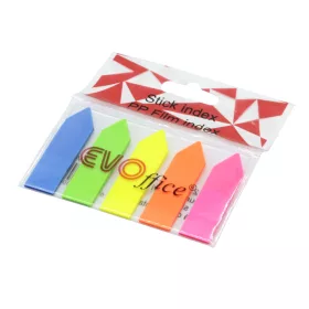   Jelölőcímke műanyag nyíl 12,7x44mm, 5 neon szín 5x20 db EVOFFICE