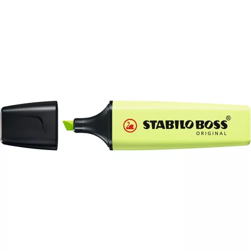 Szövegkiemelő 2-5mm, vágott hegyű, STABILO Boss original Pastel lime