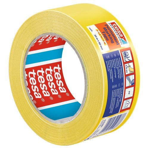 Jelölőszalag figyelmeztető 50mmX33m Tesa sárga