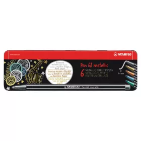   Rostirón, filctoll készlet, 1mm, M Stabilo PEN metallic 6806/8-32 6 db-os klt.