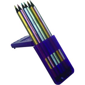   Színes metál ceruza készlet, 6 db-os , kétvégű, háromszögletű, állítható tolltartóval Derwent 2302149 Academy