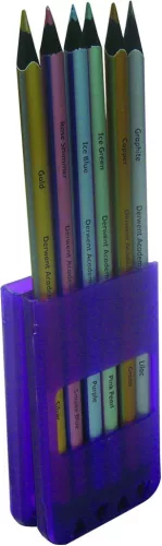 Színes metál ceruza készlet, 6 db-os , kétvégű, háromszögletű, állítható tolltartóval Derwent 2302149 Academy
