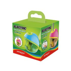   Hegyező asztali elektromos 1 lyukú tartályos, cserélhető penge, Keyroad Racer vegyes színek