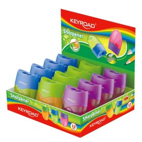   Hegyező 2 lyukú tartályos 12 db/display Keyroad Mellow vegyes színek