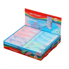   Radír, PVC mentes 20 db/display Keyroad Pastel Color vegyes színek