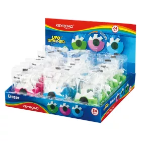   Radír, PVC mentes 24 db/display Keyroad Ufo Spinner vegyes színek