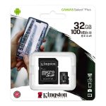   Kingston 32GB SD micro Canvas Select Plus (SDHC Class 10 A1) (SDCS2/32GB) memória kártya adapterrel