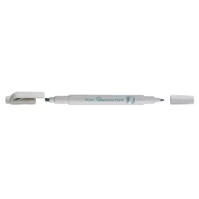   Szövegkiemelő kétvégű 1/3,5mm, vágott és kúphegyű, Pentel pasztell szürke