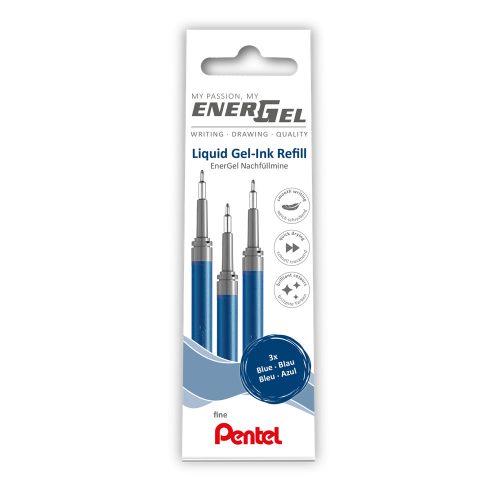 Tollbetét tűhegyű 3 db/csomag 0,25mm Pentel EnerGel LRN5-3C írásszín kék