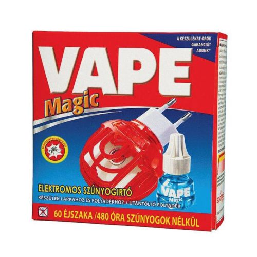 Szúnyogriasztó elektromos készülék lapkához&folyadékhoz+szúnyogirtó folyadék 60 éj Magic VAPE