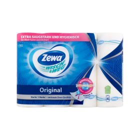   Háztartási papírtörlő kéztörlő 2 rétegű 4 tekercs/csomag Wish&Weg Original Zewa fehér