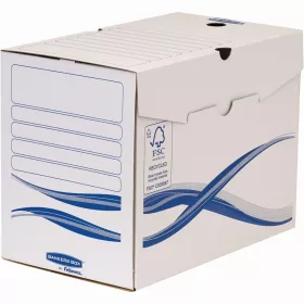   Archiváló doboz A4, 200mm, Fellowes® Bankers Box Basic, 25 db/csomag, kék-fehér