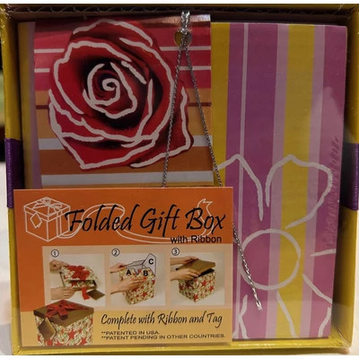 Ajándékdoboz rózsaszín/sárga Gift Box 10x10x10xcm UTOLSÓ DARABOK