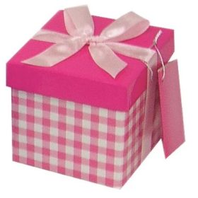   Ajándékdoboz rózsaszín/fehér Gift Box 10x10x10xcm UTOLSÓ DARABOK