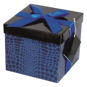   Ajándékdoboz fekete/kék Gift Box 12x12x12xcm UTOLSÓ DARAB