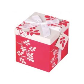   Ajándékdoboz rózsaszín/fehér Gift Box 15x15x15 cm UTOLSÓ DARAB