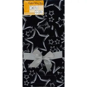   Ajándékdoboz fekete/ezüst Folded Wine Box 344x82x82 mm UTOLSÓ DARABOK