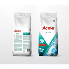   Mosópor 10 kg (130 mosás) zsákos fehér és színes ruhákhoz Active Univerzális