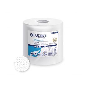   Háztartási papírtörlő kéztörlő 2 rétegű 500 lapos hófehér átmérő 20 cm Strong 500 J Lucart_861084I
