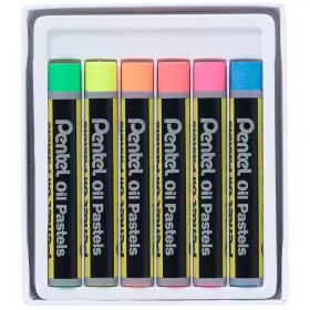   Kréta olajpasztell készlet, PHN-F6 Pentel, 6 klf., fluoreszkáló