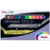 Kréta olajpasztell készlet, PHN-MF12 Pentel, 12 klf., fluoreszkáló metál szín