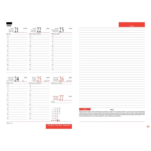 Tanítói zsebkönyv A5, műbőr 145mmx205mm, fehér lapokkal virágok 2026/2027 Realsystem