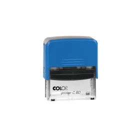   Bélyegző C60 Printer Colop átlátszó kék ház/fekete párna