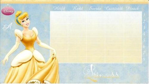 Órarend 2 oldalas A+B hetes Disney Princess KIFUTÓ TERMÉK