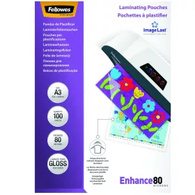   Lamináló fólia, A3, 80 mikron, fényes, 100 db/doboz, Fellowes®