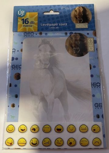 Levélpapír szett Lizzy Card Geo Horse 6 ív+6 db boríték+16 db matrica UTOLSÓ CSOMAGOK