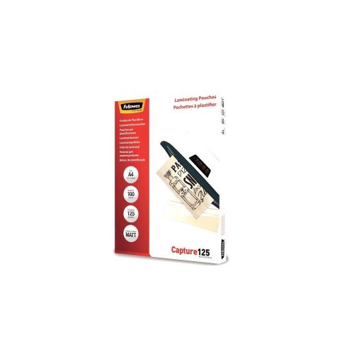 Lamináló fólia, A4, 125 mikron, matt, 100 db/doboz, Fellowes®