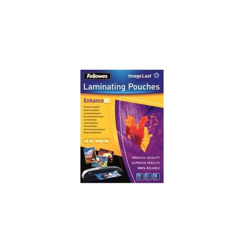 Lamináló fólia, A3, 80 mikron, fényes, 25 db/doboz, Fellowes®
